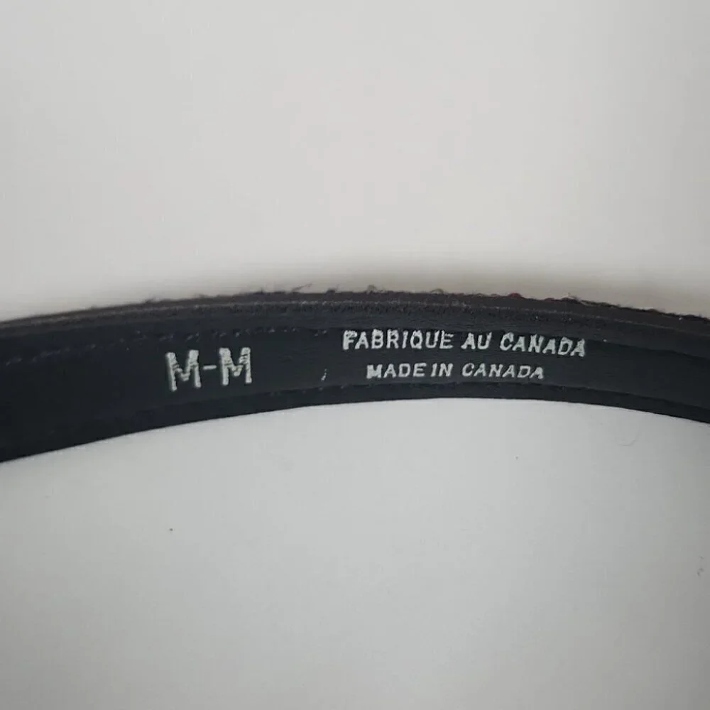NEVADA | beaded leather belt brown red sz M